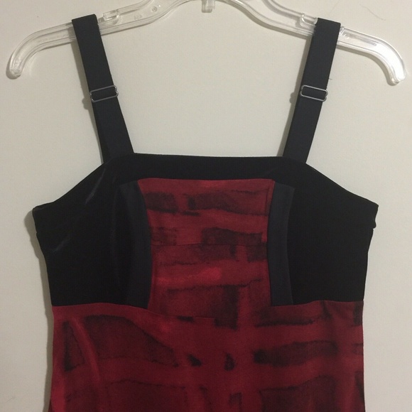 Simply Vera Sz S Top Red Black Velvet - Picture 2 of 7